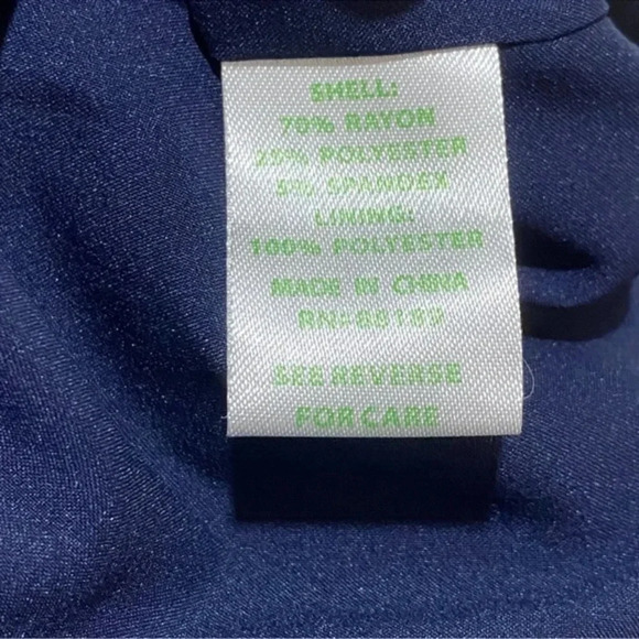 Lilly Pulitzer Finn Shift Ponte Dress Women's Navy Stretch Cowl Neck Logo XS - Picture 3 of 5